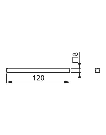 Bild Vierkantstift 8x120mm, TS 61-70,Eisen verzinkt - HOPPE-1