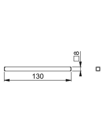 Bild Vierkantstift 8x130mm, TS 71-80,Eisen verzinkt - HOPPE-1