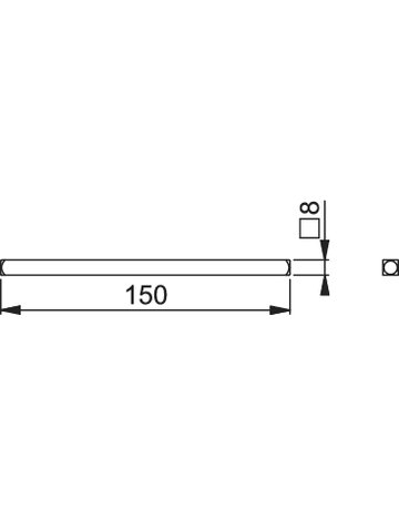 Bild Vierkantstift 8x150mm, TS 91-110,Eisen verzinkt - HOPPE-1
