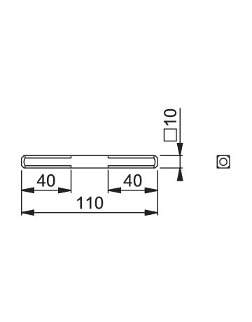 Bild Vierkantstift 10x110mm,TS 51-60,Eisen verzinkt ,beids.abgerundet - HOPPE-1