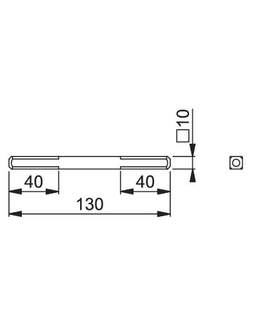 Bild Vierkantstift 10x130mm,TS 71-80,Eisen verzinkt ,beids.abgerundet - HOPPE-1