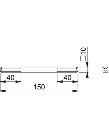 Bild Vierkantstift 10x150mm, TS 91-110,Eisen verzinkt - HOPPE-1