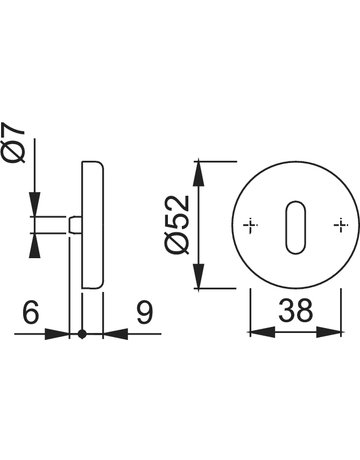 Bild Schlüsselrosettenpaar 42KVS rund,BB, 9mm,TS 37-42,F4 - HOPPE-1