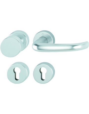 Bild HOPPE Wechselgarnitur San Francisco FS-58/42H/42HS/1301, Rosette, Profilzylinder gelocht, Vierkant 9mm, DIN Links-Rechts, TS 45 - 65mm, Befestigungstechnik mit Stütznocken, silber, naturfarben, eloxiert-0