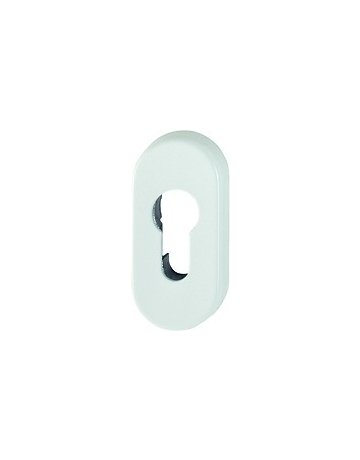 Bild HOPPE Schlüsselrosette FS-55S, außen/innen, oval, mit Stütznocken, Profilzylinder gelocht, 8mm, verkehrsweiß, beschichtet-0