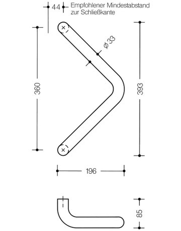 Bild Stoßgriff 550.33GKWLT BA 360,L 393, Ø33,reinweiß - Hewi-2