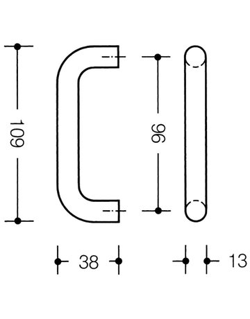 Bild Möbel- Bügelgriff, 548.13.96, Durchmesser 13x 96mm, Höhe 38mm, reinweiß, durchgefärbt - Hewi-2