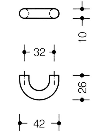 Bild Möbel- Rundbogengriff, 548RD42, Durchmesser 10x 32mm, Höhe 26mm, stahlblau, durchgefärbt - Hewi-2
