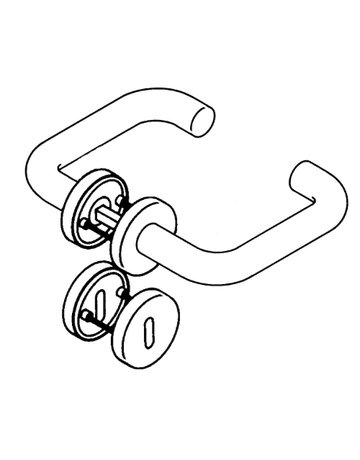 Bild Drückergarnitur 111XAH01.130 Rosette rund,PZ,8 Edelstahl matt,TS38,1-48 - Hewi-1