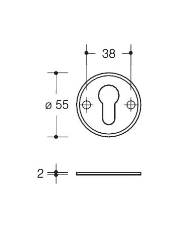 Bild Unterkonstruktion 306.23ESF Rosette,Ø 55x2,felsgrau - Hewi-1