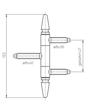 Bild Fenster- Einbohrband, BAKA® C 1-13 ZK K-FT, für Kippflügel, 3-teilig, Ø 13mm, topzink - SIMONSWERK-2
