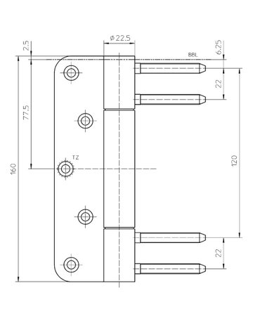 Bild Objektband VARIANT VN 3948/160 Ø22,5/120kg,edelstahl matt - SIMONSWERK-2