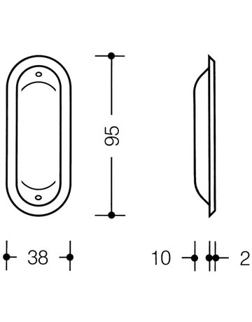 Bild Möbel- Muschelgriff, 542, Breite 38mm, Höhe 12mm, oval, felsgrau - Hewi-2