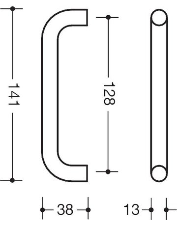 Bild Möbel- Bügelgriff, 548.13.128, Durchmesser 13x 128mm, Höhe 38mm, reinweiß, durchgefärbt - Hewi-2