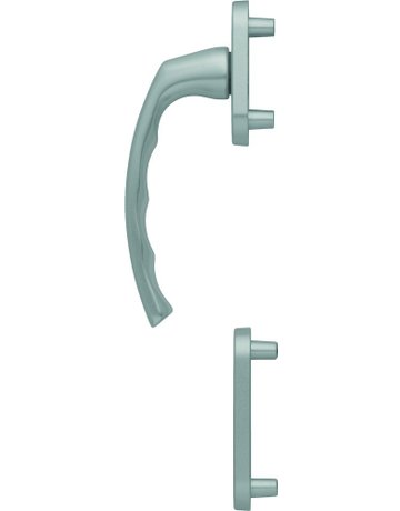 Bild Fenstertür- Halbgarnitur, Profilzylinder gelocht, Liège 0540/66N/66NS, Nockendurchmesser 10, Aluminium stahlfarbig - HOPPE-0