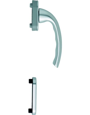 Bild Fenstertür- Halbgarnitur, Profilzylinder gelocht, Tôkyô 0710/U26/49PNS, Nockendurchmesser 10, Aluminium naturfarbig - HOPPE-0
