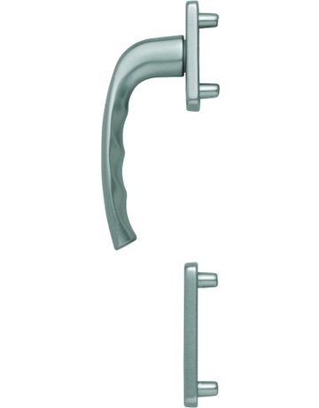 Bild Fenstertür- Halbgarnitur, Profilzylinder gelocht, New York 0810/961N/962NS, Nockendurchmesser 10, Aluminium stahlfarbig - HOPPE-0