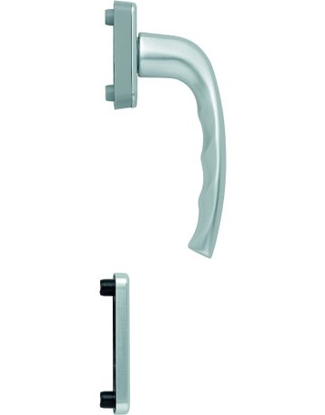 Bild Fenstertür- Halbgarnitur, Profilzylinder gelocht, New York 0810/U10/962PNS, Nockendurchmesser 10, Aluminium naturfarbig - HOPPE-0