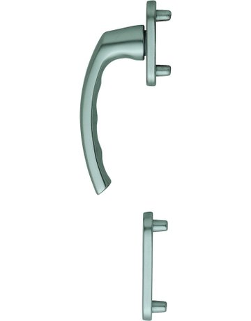 Bild Fenstertür- Halbgarnitur, Profilzylinder gelocht, Luxembourg 099/66N/66NS, Nockendurchmesser 10, Aluminium stahlfarbig - HOPPE-0