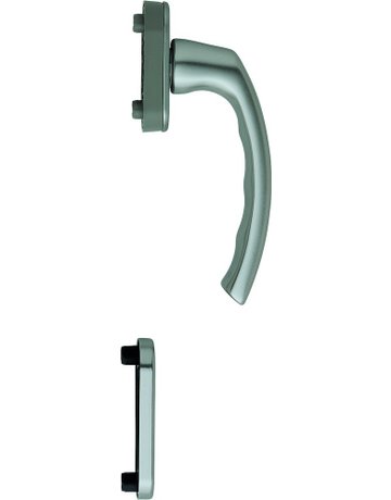 Bild Fenstertür- Halbgarnitur, Profilzylinder gelocht, Luxembourg 099/U26/49PNS, Nockendurchmesser 10, Aluminium stahlfarbig - HOPPE-0