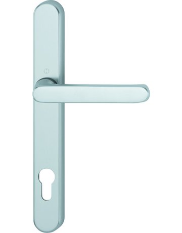 Bild HOPPE Halbgarnitur Luxembourg 099KH/3347N, Langschild, oval, Profilzylinder gelocht, Entfernung 92mm, Vierkant 8mm, Türstärke 72 - 82mm, Befestigungstechnik mit Stütznocken, silber, naturfarben, eloxiert-0