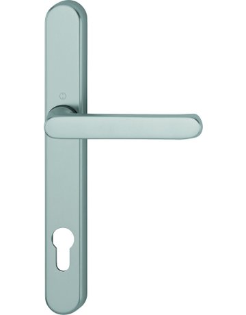 Bild HOPPE Halbgarnitur Luxembourg 099KH/3347N, Langschild, oval, Profilzylinder gelocht, Entfernung 92mm, Vierkant 8mm, Türstärke 72 - 82mm, Befestigungstechnik mit Stütznocken, grau, stahlfarbig, eloxiert-0