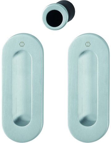 Bild HOPPE Muschelgriff Set 5 M472,116x44, ungelocht, satiniert verchromt-Resista-0