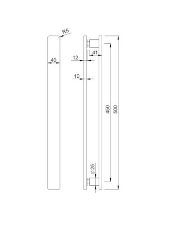 Bild KWS Türgriffpaar 8527, edelstahl matt, GL 500mm, für Glas-1