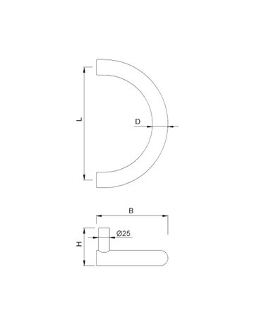 Bild Stoßgriff 8960 BA 400,B240,Ø40,sw eloxiert - KWS-1