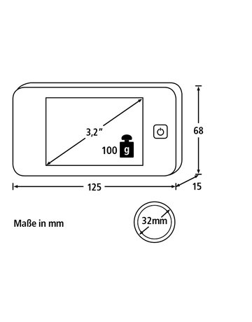 Bild WET-Türspion,Door eGuard,DG 8100,105° Bohr Ø 14-22mm,weiß lackiert - BURG WÄCHTER-3