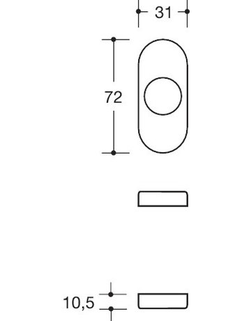 Bild Drückerrosettenpaar 315.23R oval,felsgrau - Hewi-2