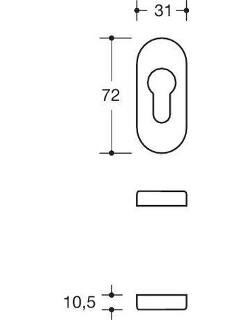 Bild Schlüsselrosettenpaar 316R oval ohne Nocken,PZ,reinweiß - Hewi-2