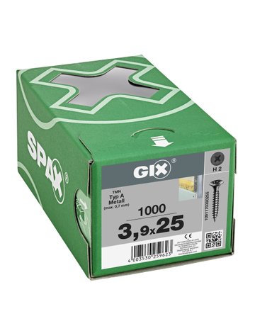 Bild Trockenbauschraube GIX-A Trompetenk 3,9x25mm,Vollgw,Kreuzschlitz H2,sw phos - SPAX-2