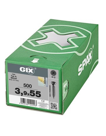 Bild Trockenbauschraube GIX-A Trompetenk 3,9x55mm,Vollgw,Kreuzschlitz H2,sw phos - SPAX-1