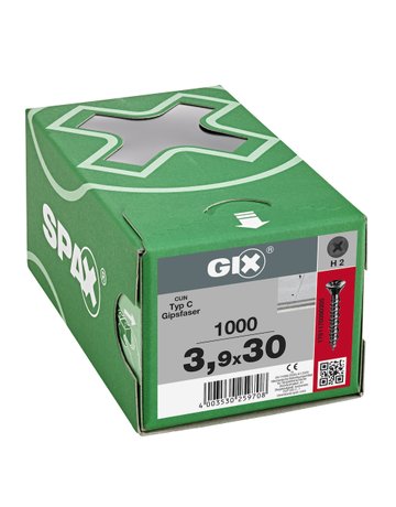 Bild Trockenbauschraube GIX-C Senkkopf 3,9x30mm,Vollgw,Kreuzschlitz H2,sw phos - SPAX-2