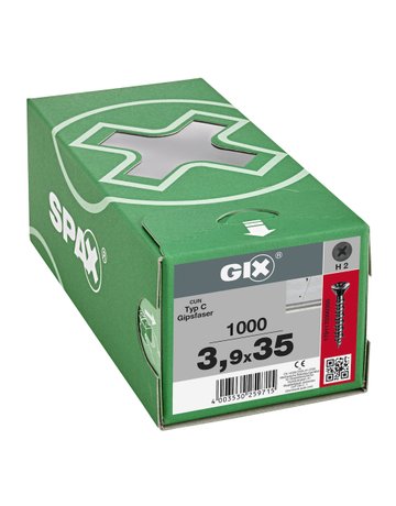 Bild Trockenbauschraube GIX-C Senkkopf 3,9x35mm,Vollgw,Kreuzschlitz H2,sw phos - SPAX-2