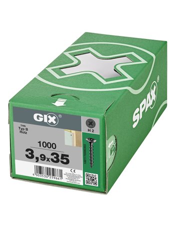 Bild Trockenbauschraube GIX-B Trompetenk 3,9x35mm,Grobgw,Kreuzschlitz H2,sw phos - SPAX-1