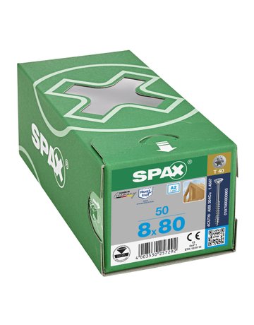 Bild Universalschraube Senkkopf 8x80mm,Teilgw,Innensechsrund T40,ER A2 - SPAX-2