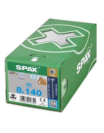 Bild Universalschraube Senkkopf 8x140mm,Teilgw,Innensechsrund T40,ER A2 - SPAX-1
