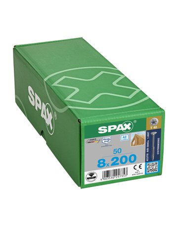 Bild Universalschraube Senkkopf 8x200mm,Teilgw,Innensechsrund T40,ER A2 - SPAX-2