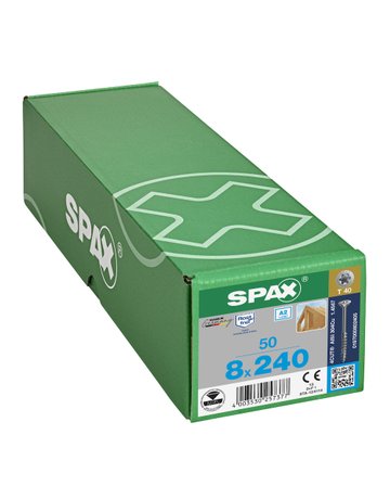 Bild Universalschraube Senkkopf 8x240mm,Teilgw,Innensechsrund T40,ER A2 - SPAX-2