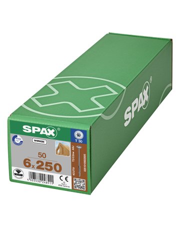 Bild Holzschraube Hi.FORCE Tellerkopf 6x250mm,Teilgw,Innensechsrund T30,WIROX - SPAX-1