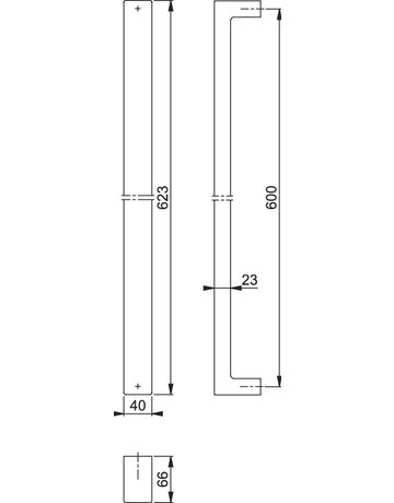 Bild Stoßgriff E5095 BA 600, L 623, Ø40x23,F9714M - HOPPE-1