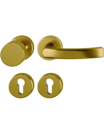 Bild HOPPE Wechselgarnitur Luxembourg 58/42KB/42KBS/199, Rosette, Profilzylinder gelocht, Vierkant 8mm, DIN Links-Rechts, TS 37 - 47mm, Befestigungstechnik mit Stütznocken, braun, bronzefarben, eloxiert-0