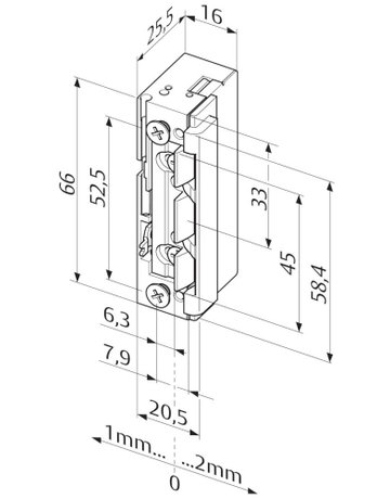 Bild Elektro-Türöffner, ohne Schließblech 118E.54, 10-24V AC/DC, DL-R - effeff-1
