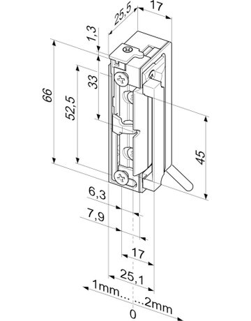 Bild Elektro-Türöffner, ohne Schließblech 118W.20, 10-24V AC/DC, DL-R - effeff-1