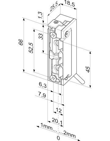 Bild Elektro-Türöffner, ohne Schließblech 118W.23, 10-24V AC/DC, DL-R - effeff-1