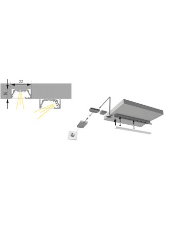 Bild ChannelLineG1 Profil, black, opal10-er Set L=2000, Alu-und Abdeckprofil - Halemeier-1