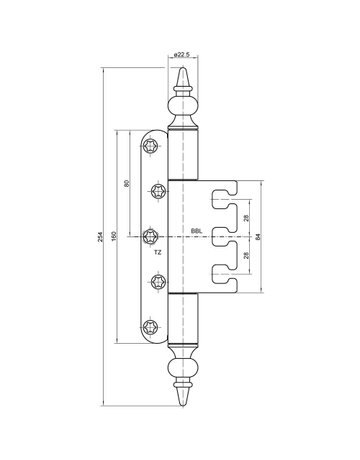 Bild Objektband VARIANT VX 7939/160 ZK Ø22,5/200kg,poliert vermessingt - SIMONSWERK-2