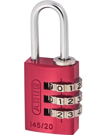 Bild Zyl. Vorhangschloss Nr. 145 /20 rot mit selbsteinstellb. Code - ABUS-1